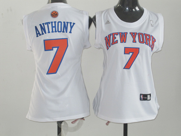 2017 Women NBA New York Knicks #7 Anthony white jerseys->->Women Jersey